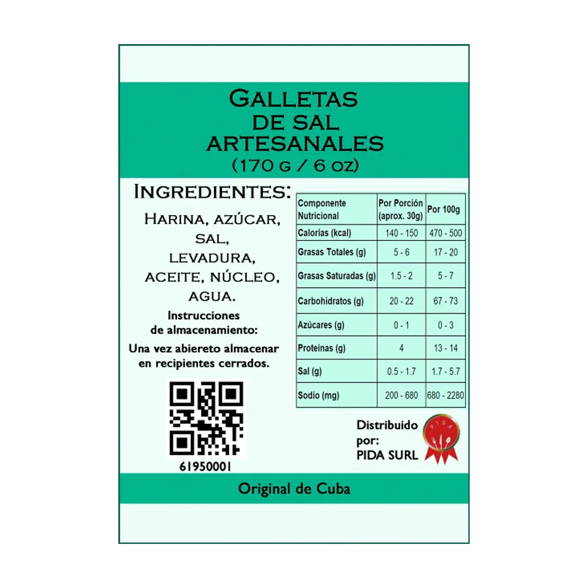Galletas de sal artesanales PIDA (170 g / 6 oz) - Thumbnail 2