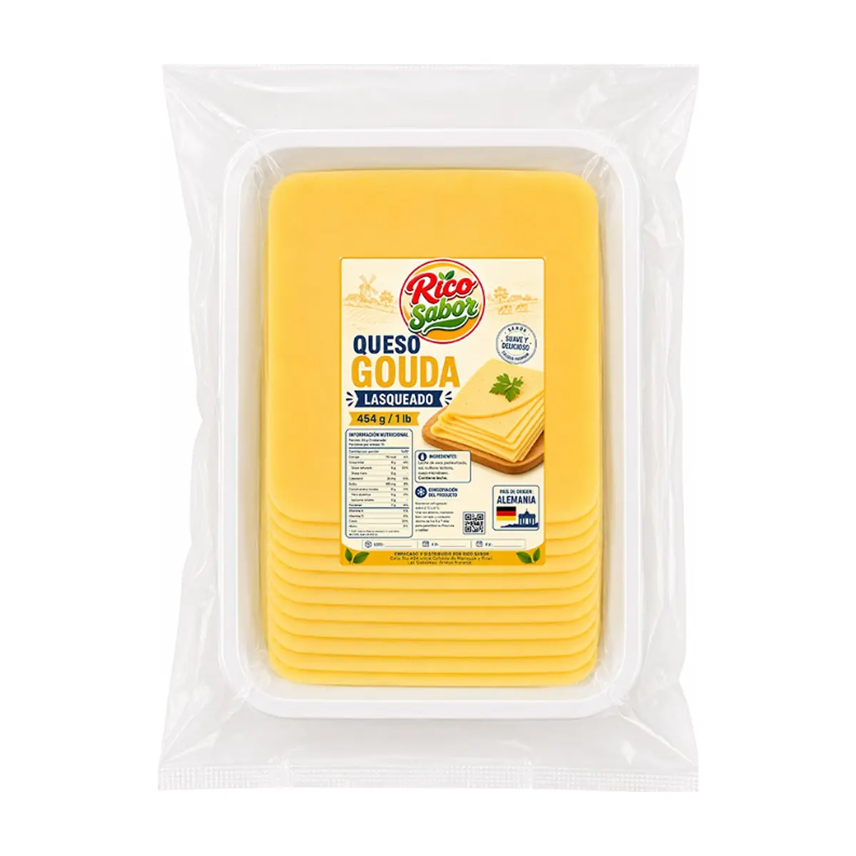 Queso gouda lasqueado Rico Sabor (454 g / 1 lb)