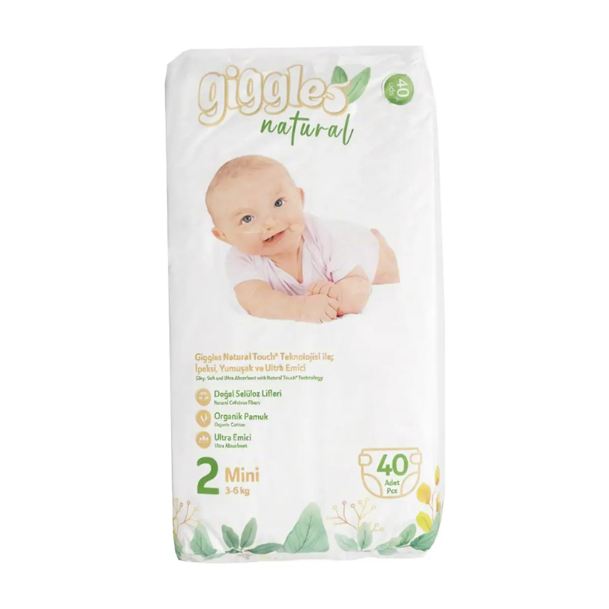 Pañales talla 2 mini Giggles Natural (40 U)