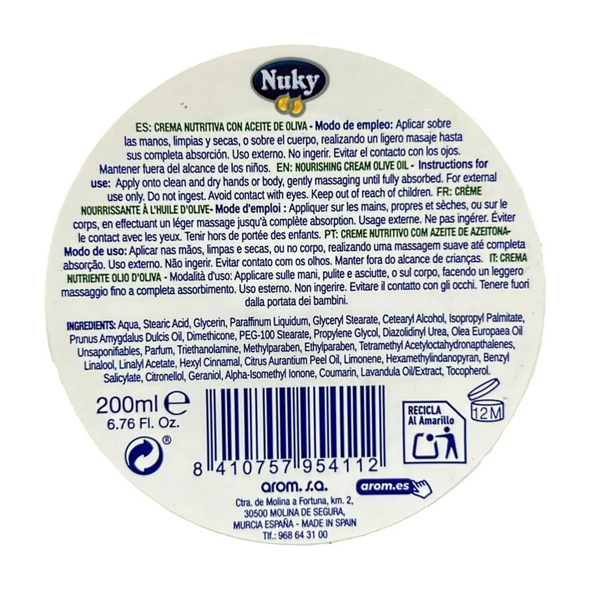 Crema nutritiva con aceite de oliva Nuky (200 ml) - Thumbnail 6