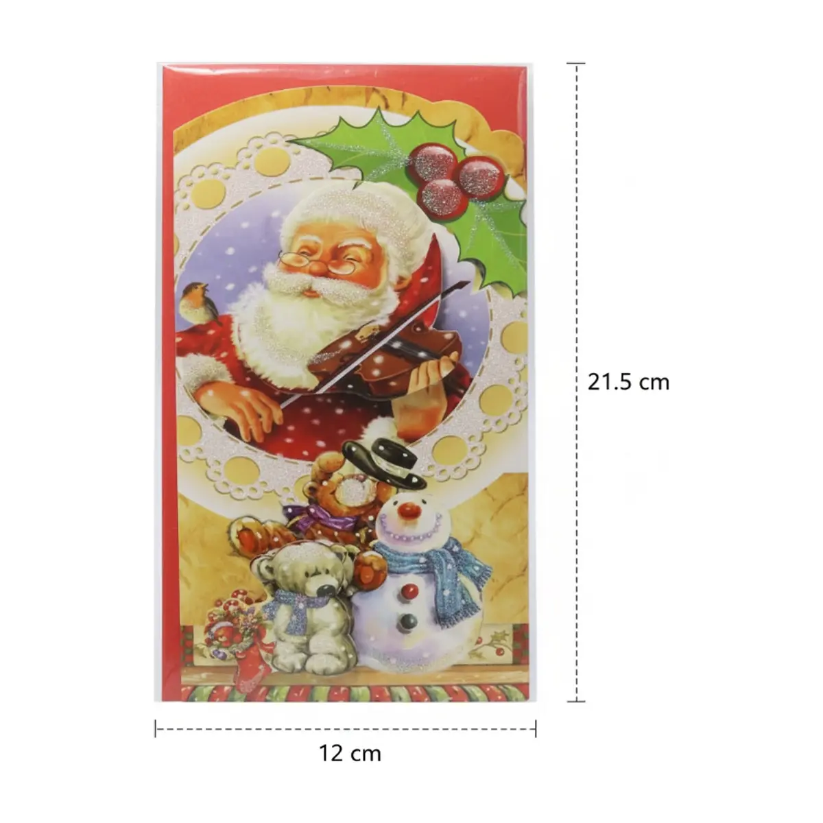 Postal decorada para Navidad diseños variados 3D 21,5 x 12 cm Casa y Menaje - Thumbnail 3