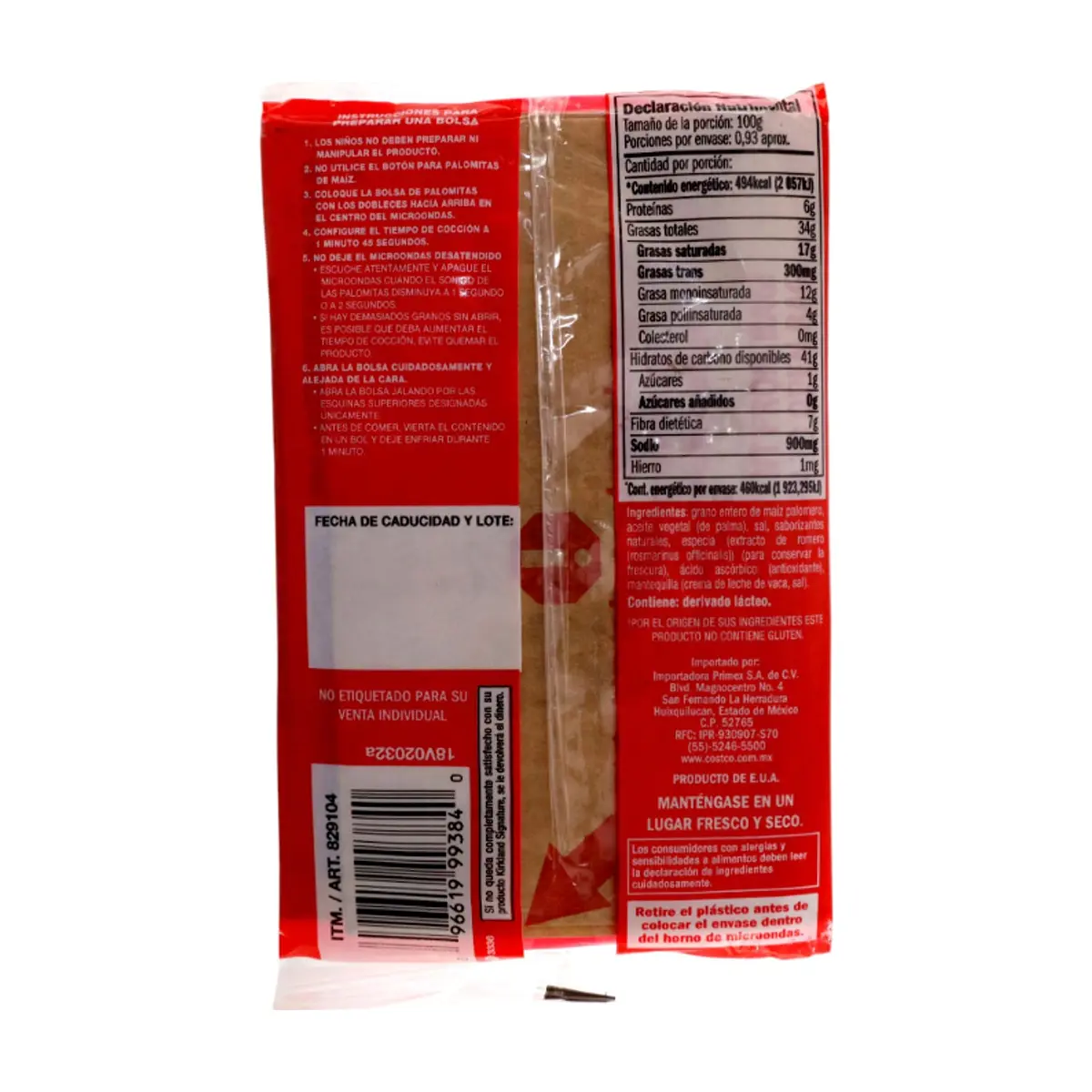 Palomitas de maíz sabor mantequilla para micro-ondas Kirkland (93.5 g / 3.3 oz) - Thumbnail 2