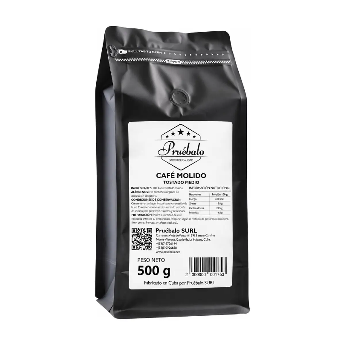Café molido tostado medio Pruébalo (500 g / 1.1 lb)