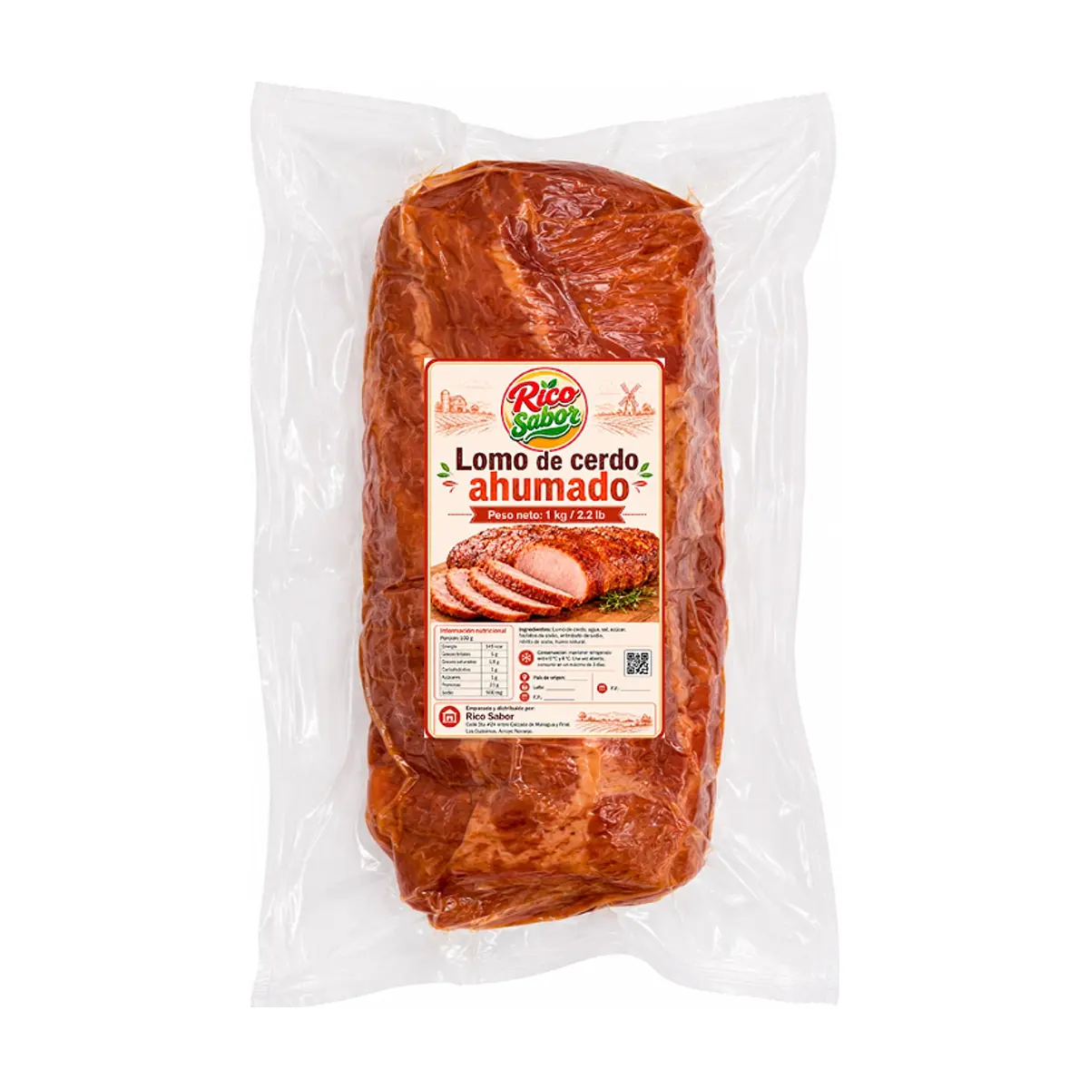 Lomo de cerdo ahumado Rico Sabor (1 kg / 2.2 lb) - Miniatura 1