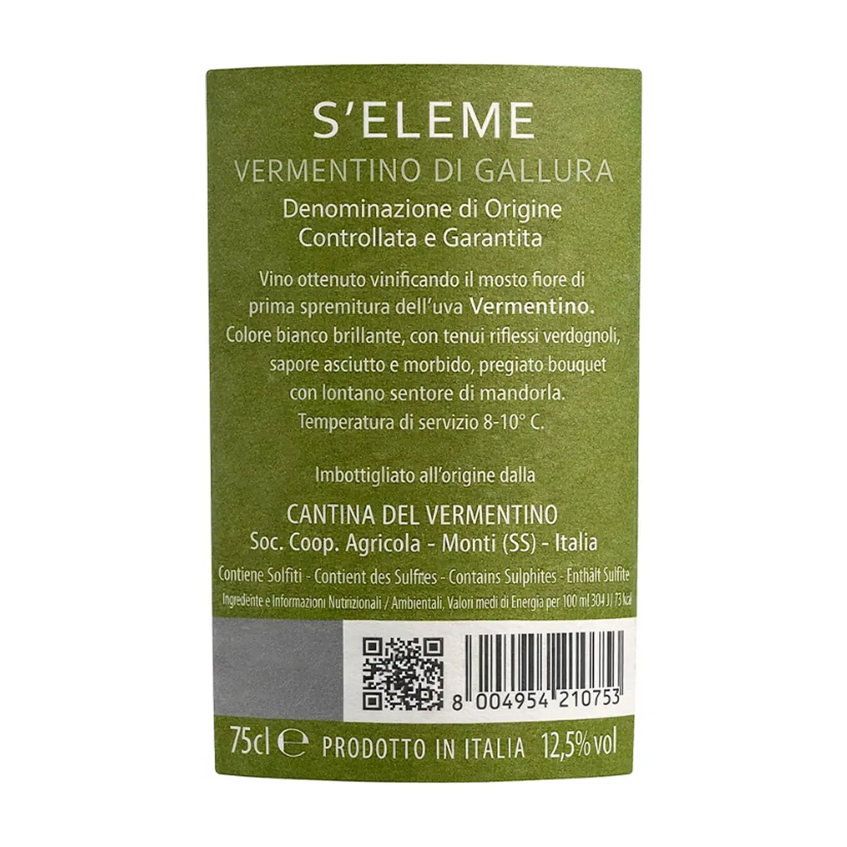 Vino Blanco Vermentino di Gallura DOCG S'eleme (750 ml) - Thumbnail 3