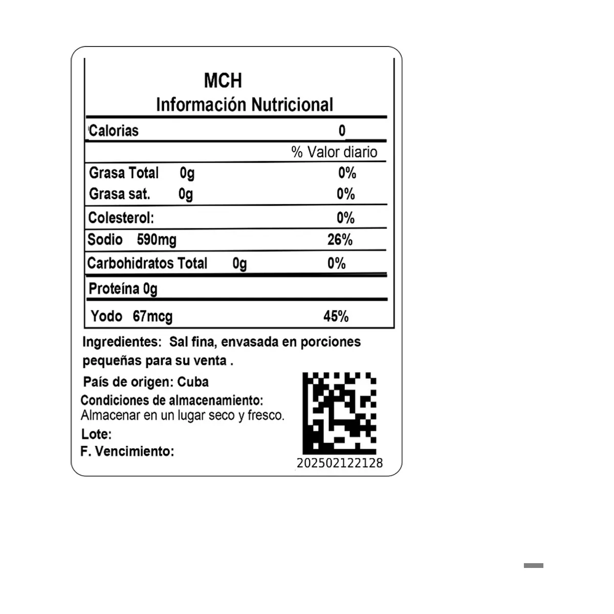 Sal común fina MCH (907 g / 2 lb) - Thumbnail 8