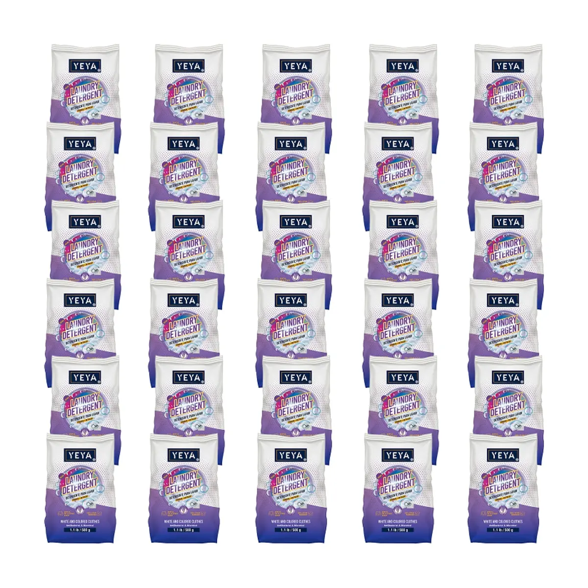 Detergente en polvo con aroma a lavanda YEYA (30 x 500 g / 1.1 lb) - Miniatura 1