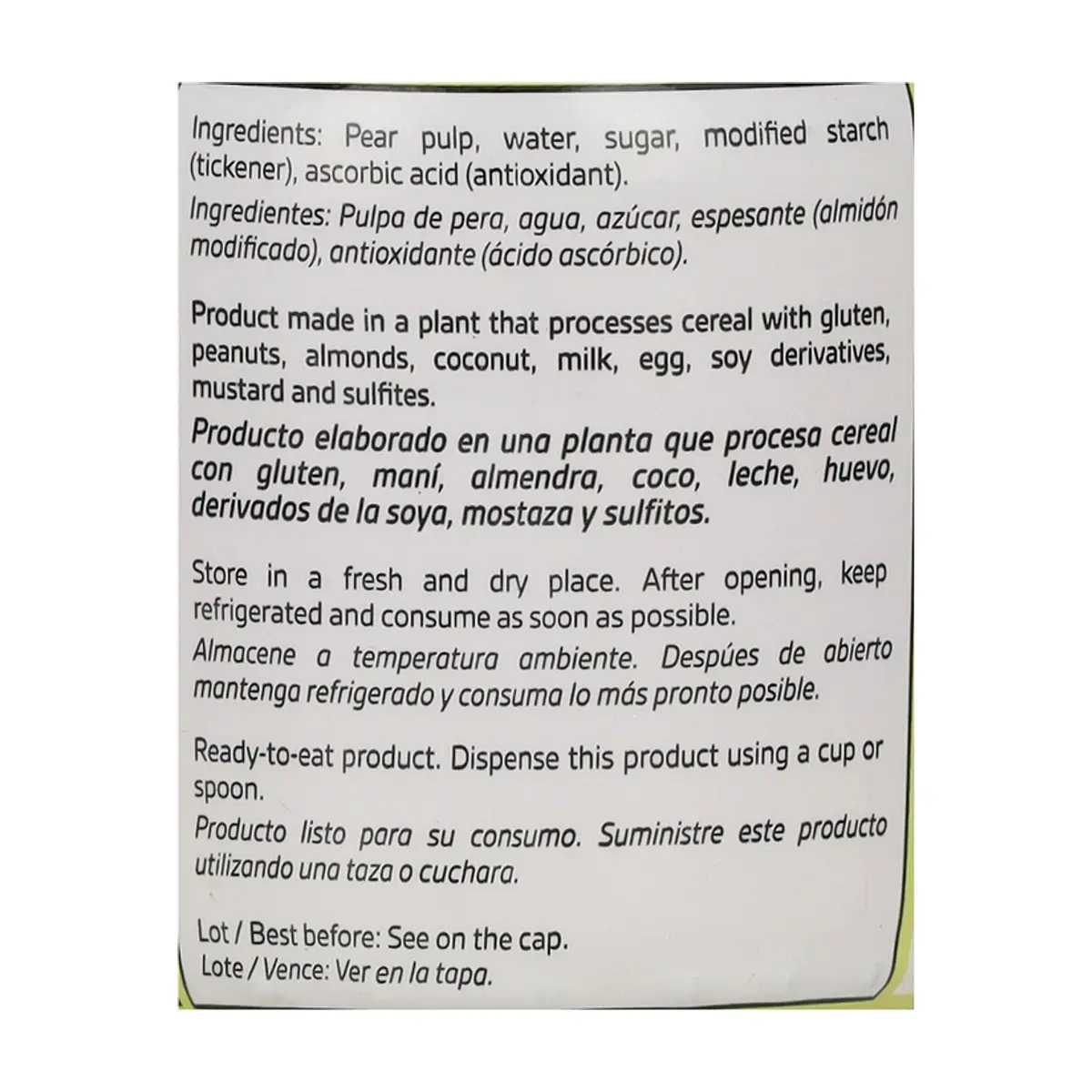 Compota de pera YEYA (24 x 113 g / 4 oz) - Miniatura 2