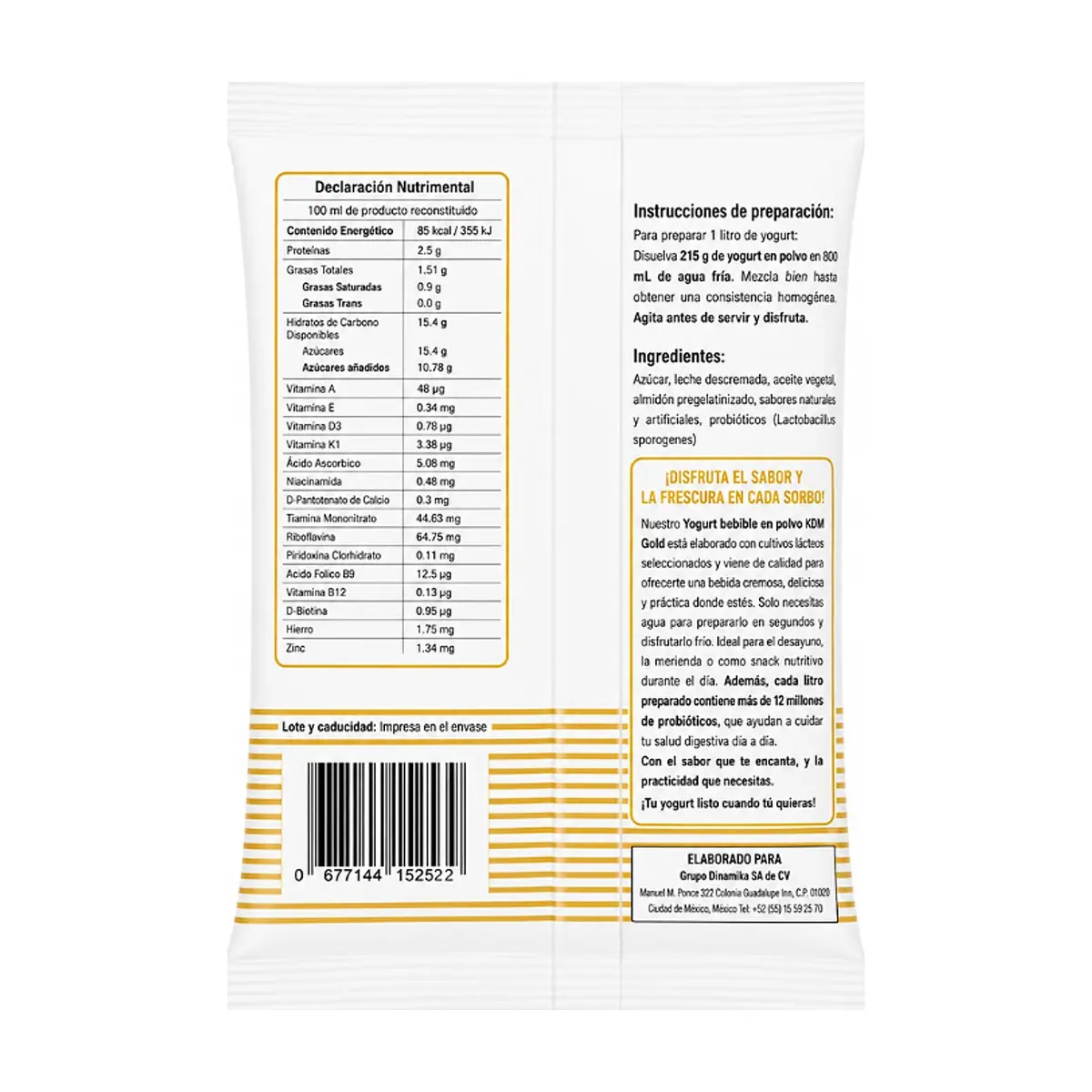 Yogurt bebible en polvo sabor mango KDM Gold (215 g / 7.58 oz) - Thumbnail 2