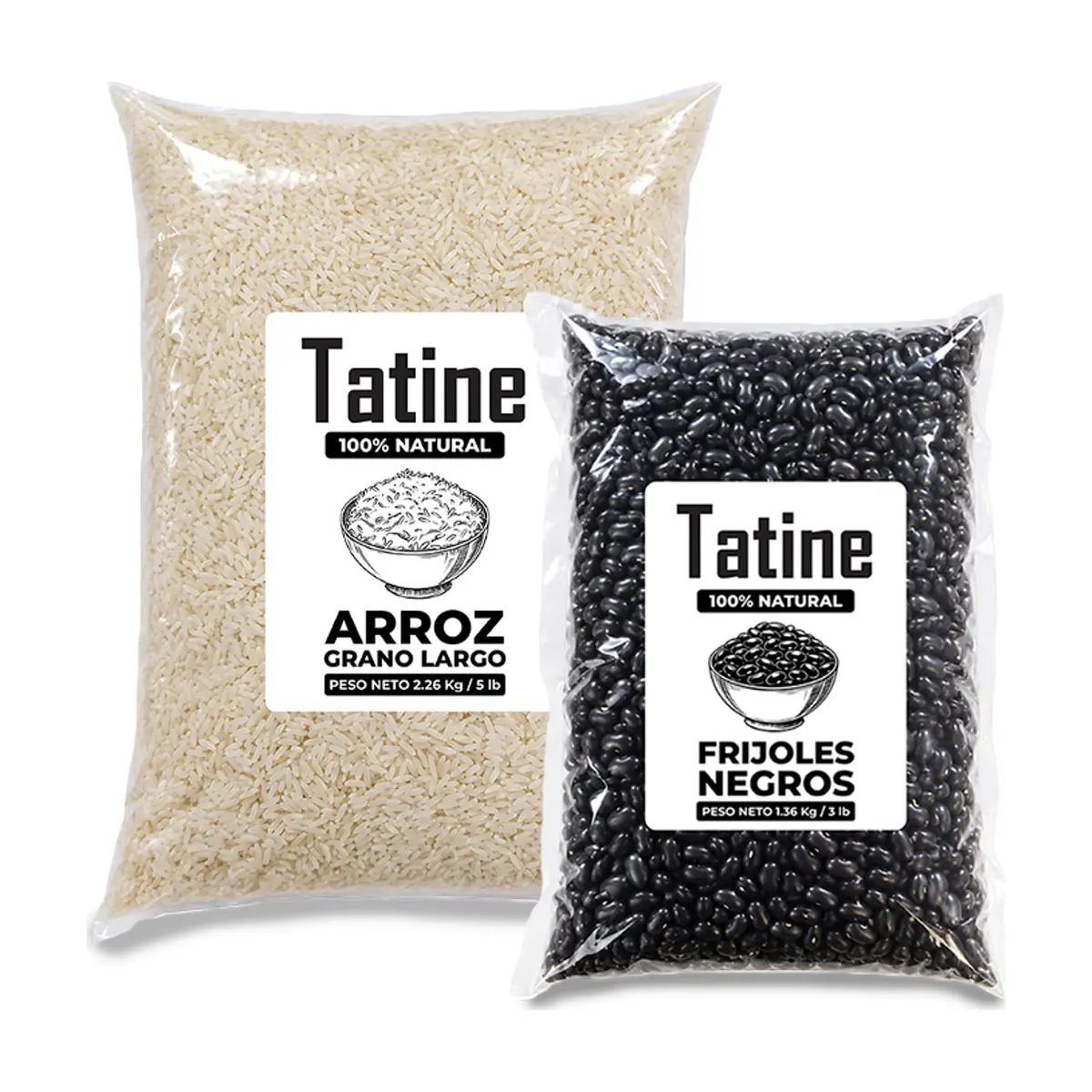 Combo básico Tatinee #9: Frijoles negros Tatine + Arroz de grano largo Tatine