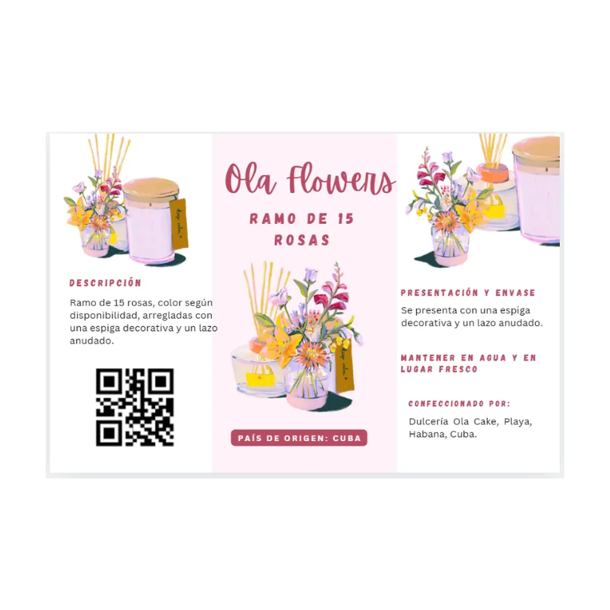 Ramo de 15 rosas Ola Cake - Thumbnail 3