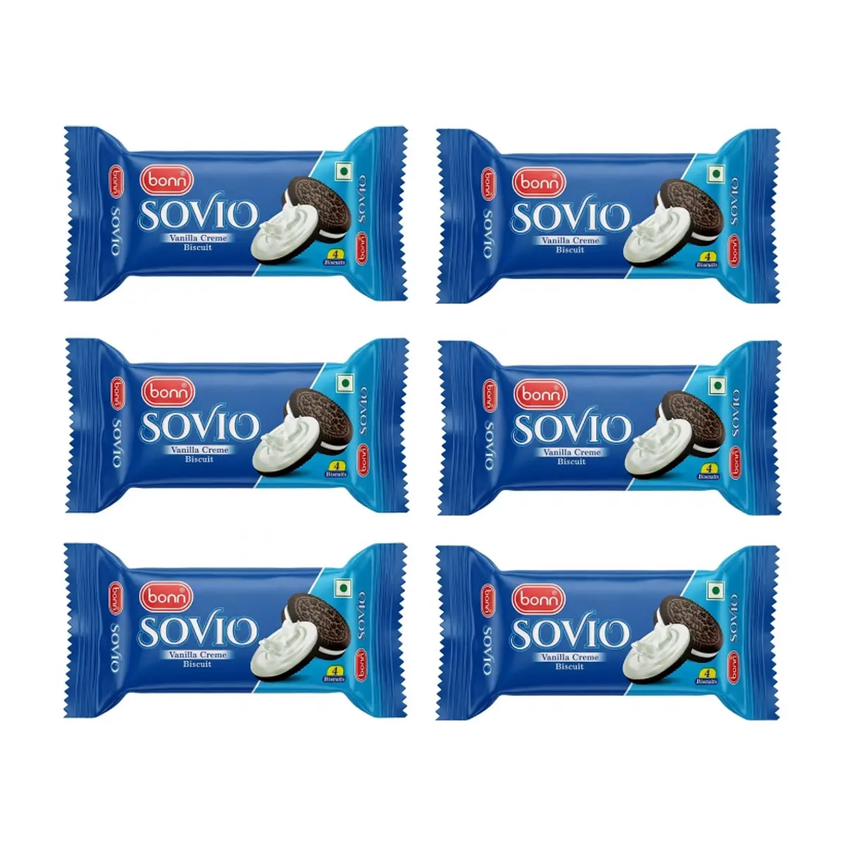 Galletas Sovio crema de vainilla Bonn (6 x 30 g / 1.06 oz)