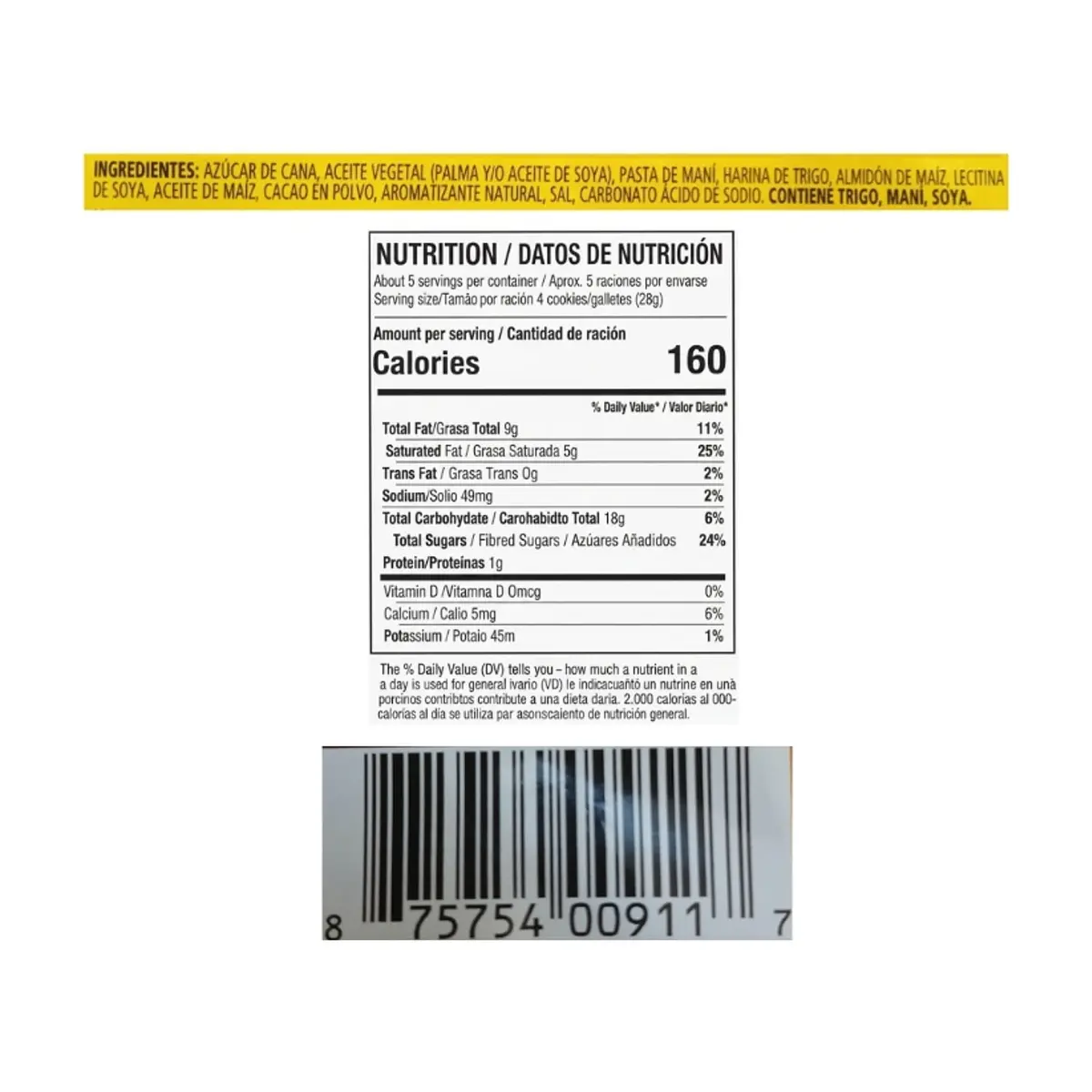 Sorbeto de mantequilla de maní Bauducco (142 g / 5 oz) - Thumbnail 3