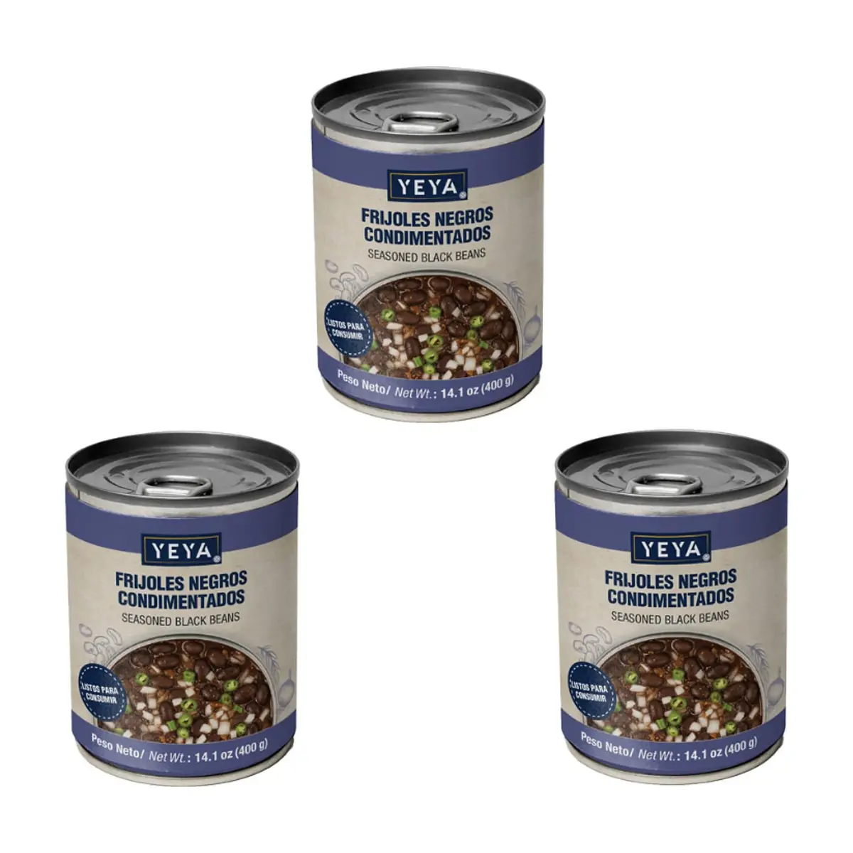 Frijoles negros condimentados YEYA (3 x 400 g / 14.1 oz)