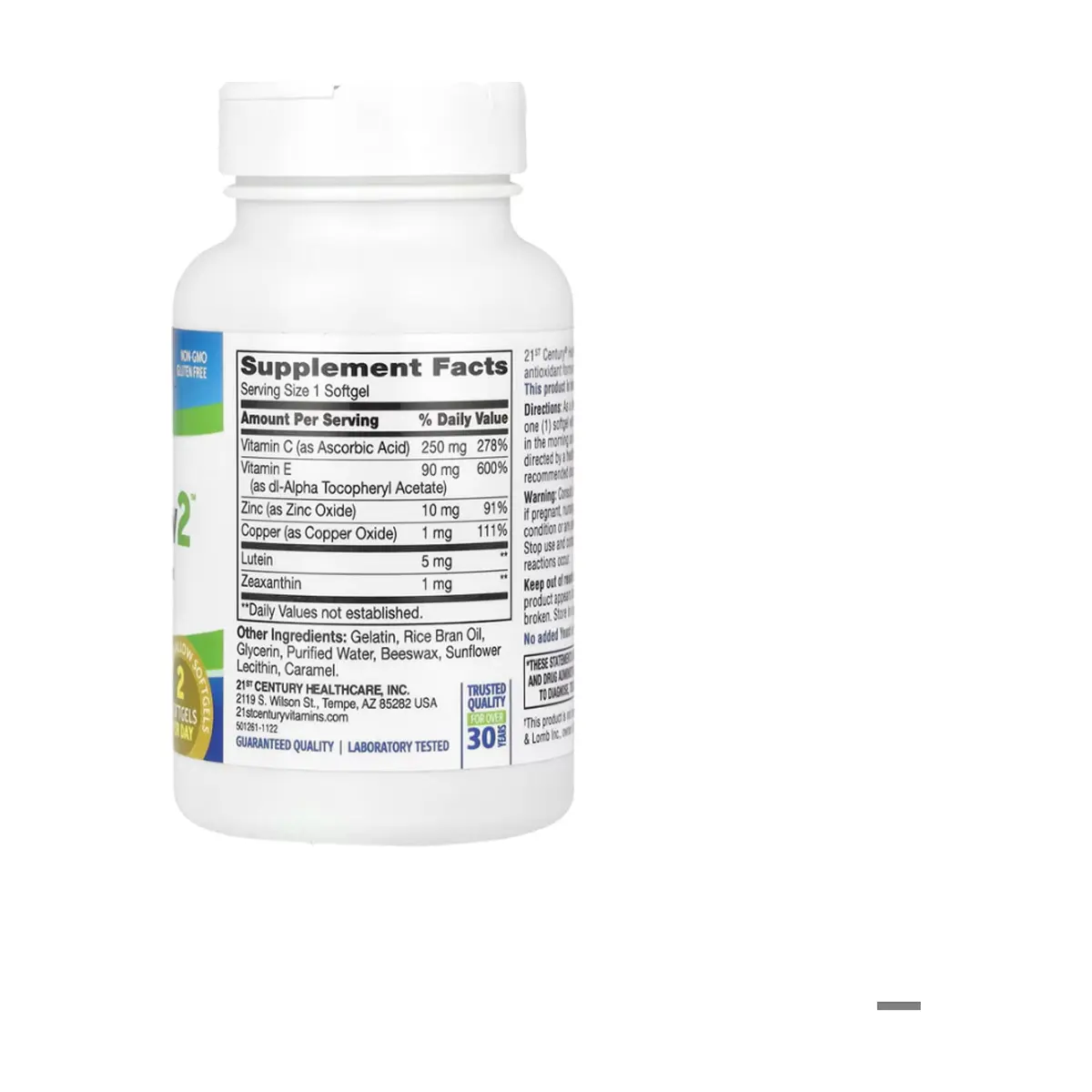Suplemento de vitaminas y minerales Super Vision2 21st Century (120 cápsulas blandas) - Thumbnail 2