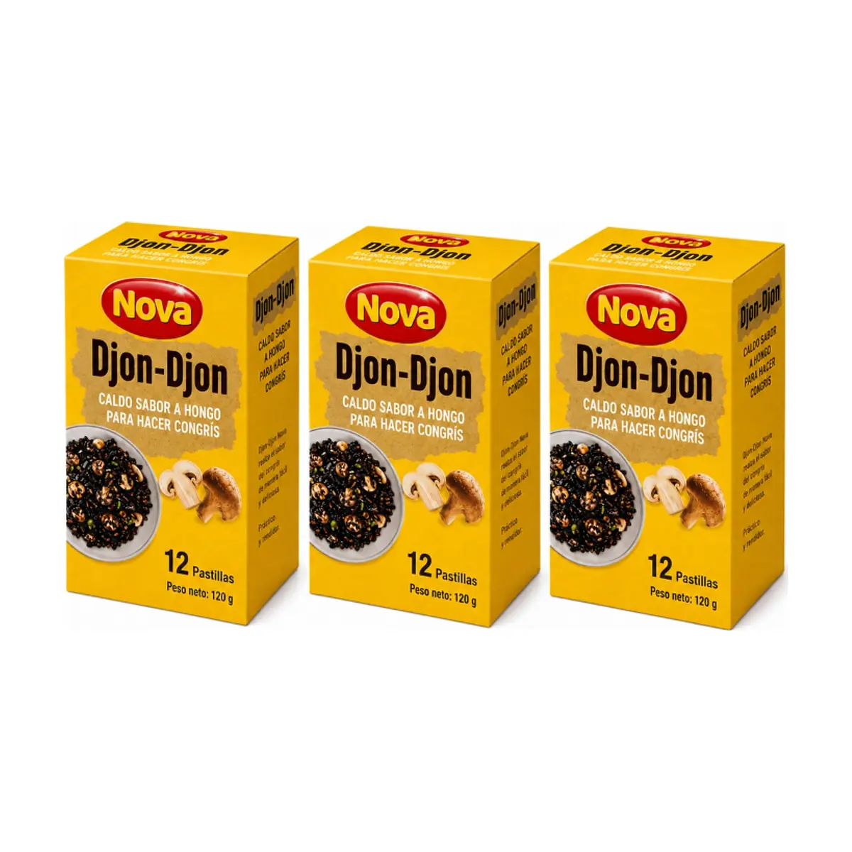 Caldo sabor a hongo para congrís Djon-Djon Nova (3 x 120 g)