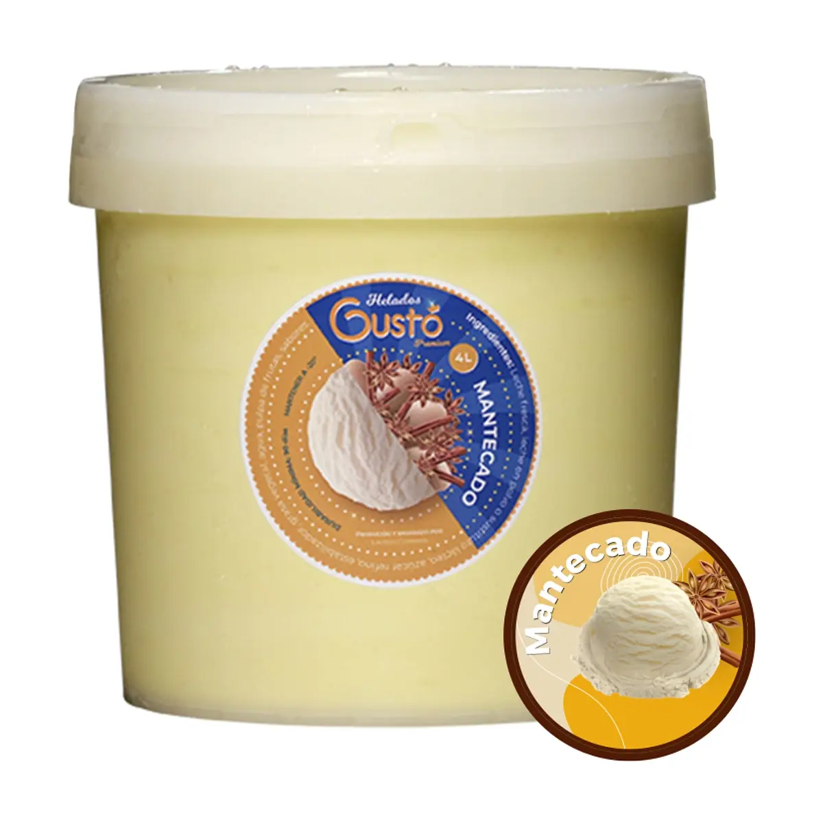 Helado Premium de mantecado Gustó (4 L) - Miniatura 2