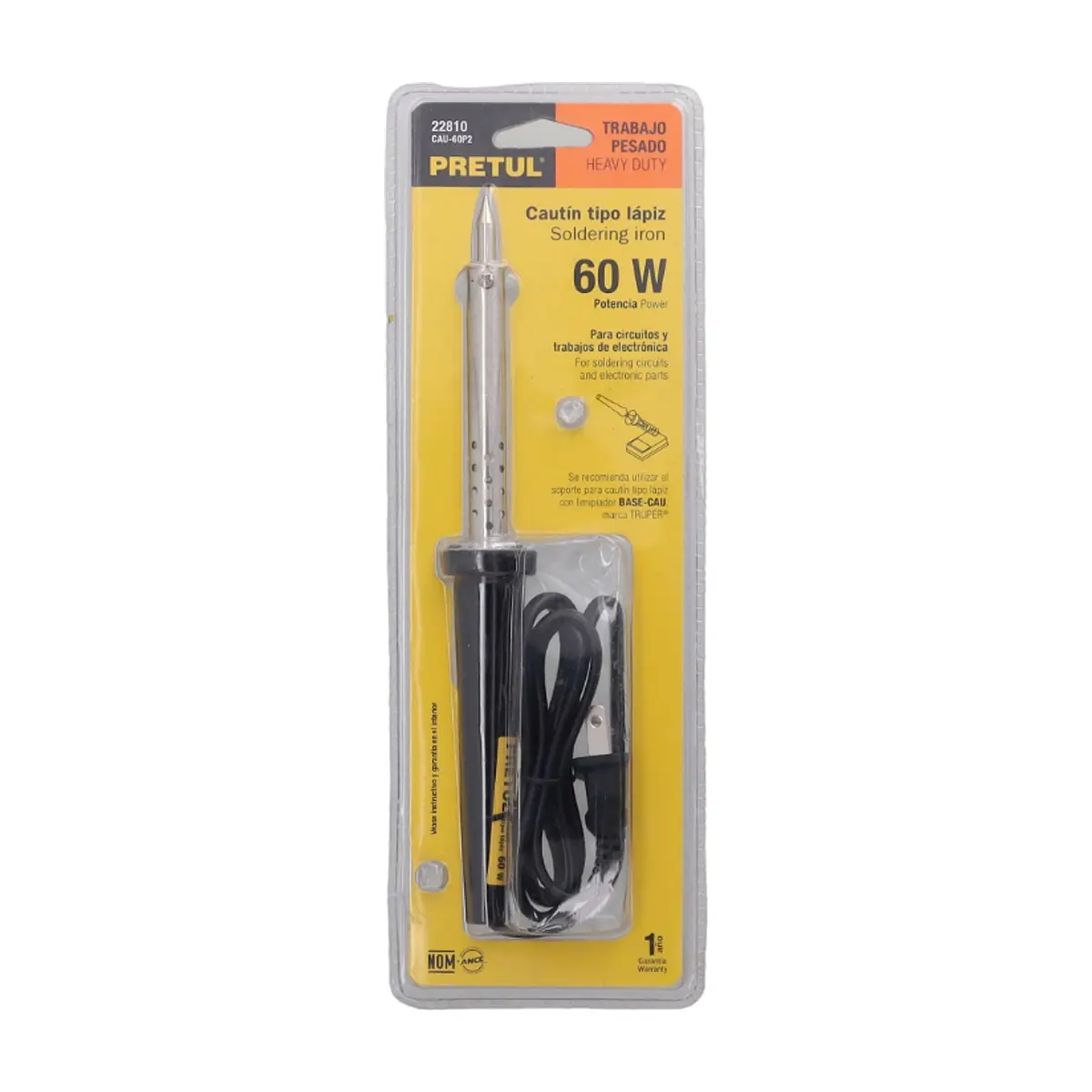 Cautín de soldadura con mango delgado Pretul CAU-60P2 (60 W)