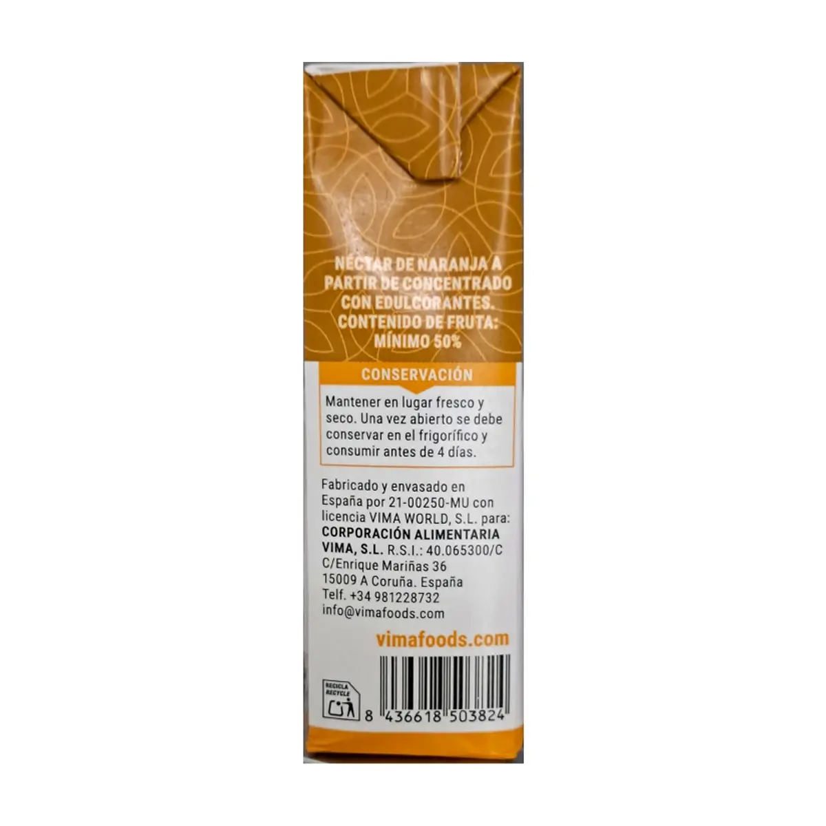 Néctar de naranja Vima Foods (6 x 200 ml) - Thumbnail 2