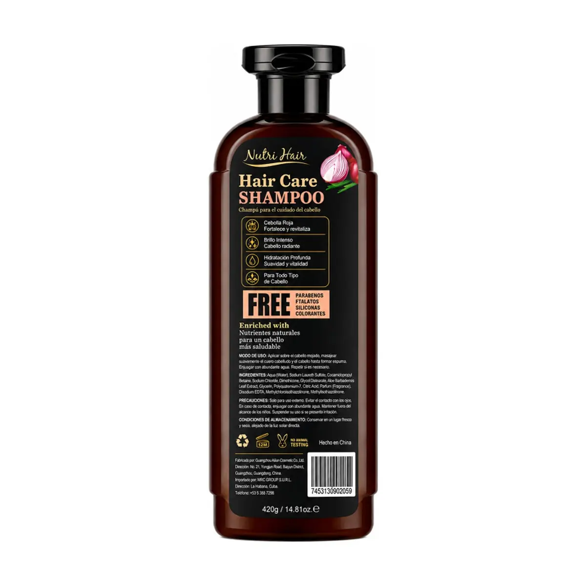 Champú Fortalecedor con Cebolla Roja Nutri Hair (420 g / 14.81 oz) - Thumbnail 2