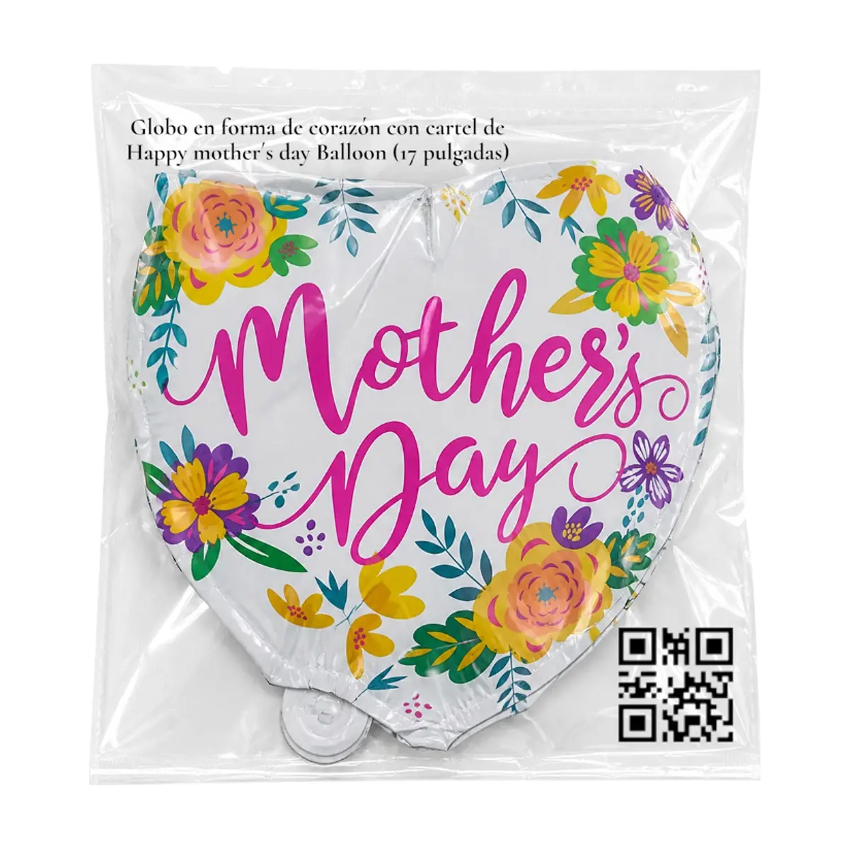 Globo en forma de corazón con cartel de Happy mother´s day Balloon (17 pulgadas) - Thumbnail 3