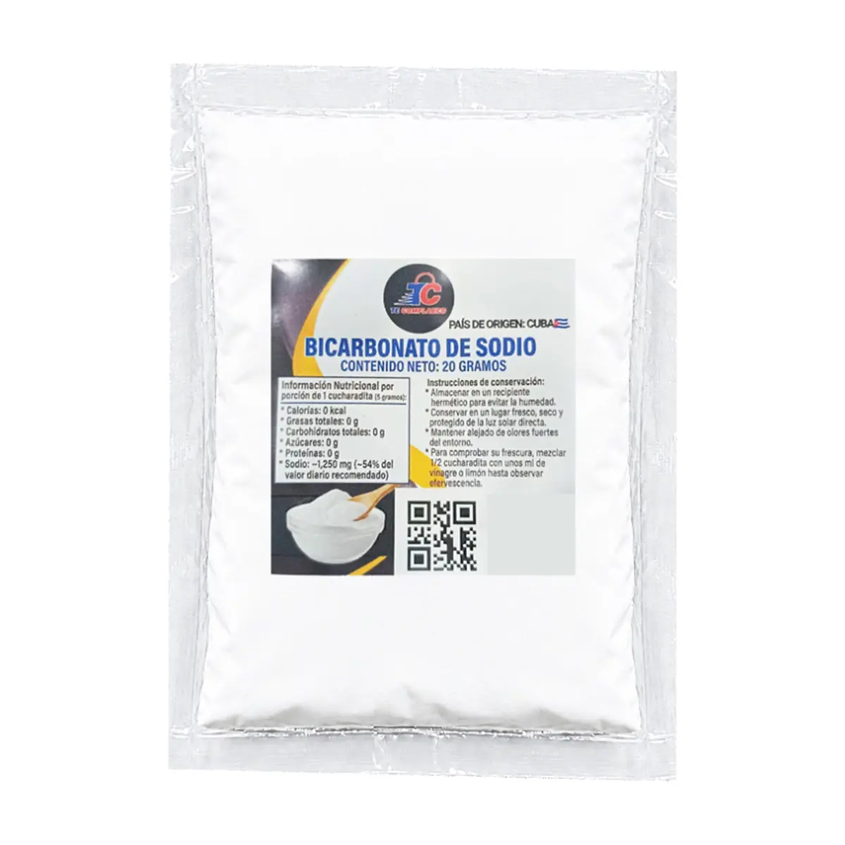 Bicarbonato de sodio Te Complazco (20 g)