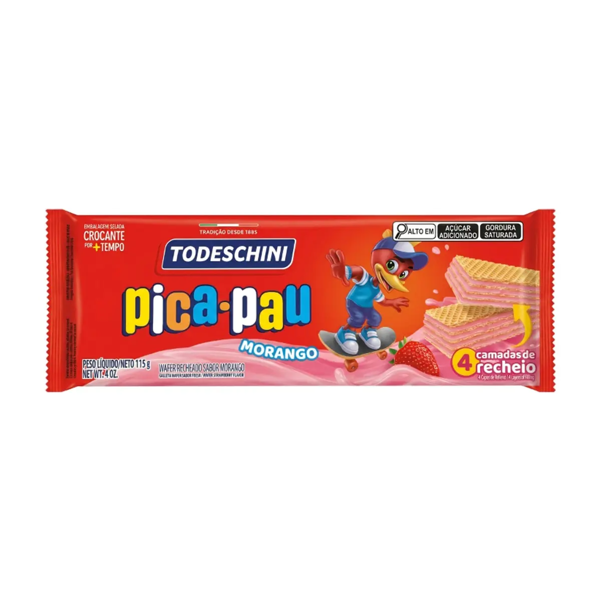 Sorbeto de fresa pica-pau Todeschini (115 g / 4.06 oz)