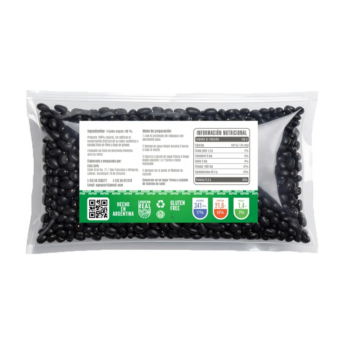Frijoles negros Cosecha Real (8 x 500 g / 1.1 lb) - Thumbnail 2