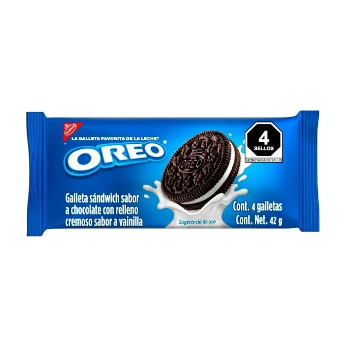 Galleta sándwich sabor a chocolate con relleno cremoso sabor a vainilla Oreo (42 g / 1.48 oz)