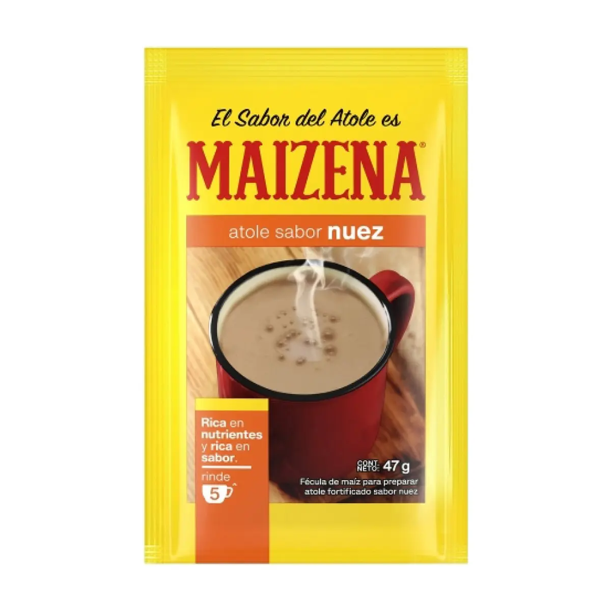 Fécula de maiz para preparar atole fortificado sabor nuez Maizena (47 g / 1.65 oz) - Thumbnail 4