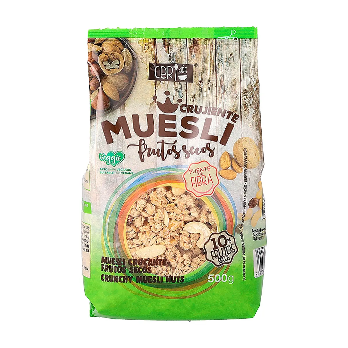 Cereal Muesli crujiente de frutos secos Ceridés (500 g / 1.1 lb) - Miniatura 1