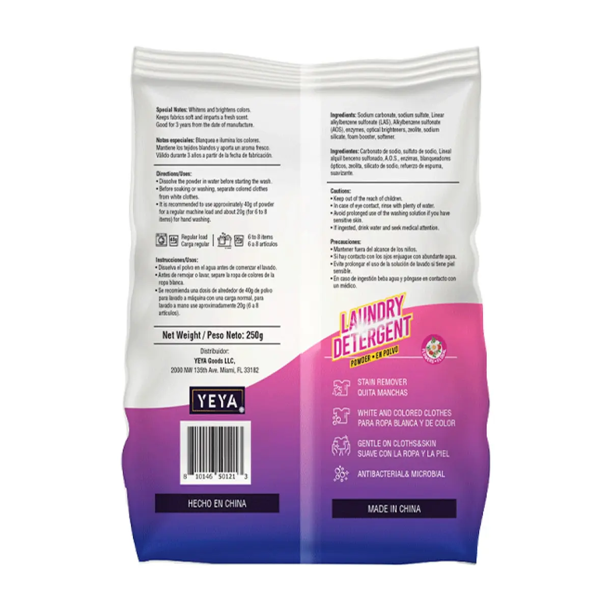 Detergente en polvo con aroma a flores YEYA (250 g / 8.8 oz) - Thumbnail 2