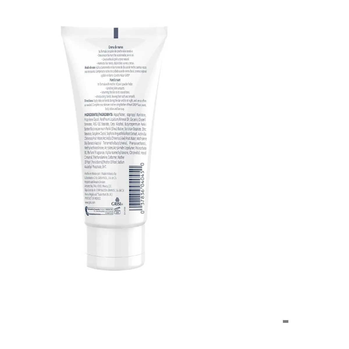 Crema para manos aclarante con polvo de concha nácar Grisi (80 ml) - Thumbnail 3