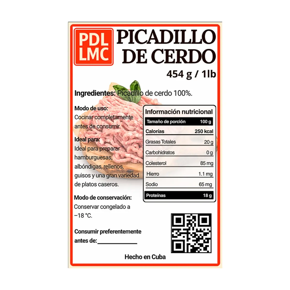 Picadillo de cerdo PDL LMC (454 g / 1 lb) - Thumbnail 3