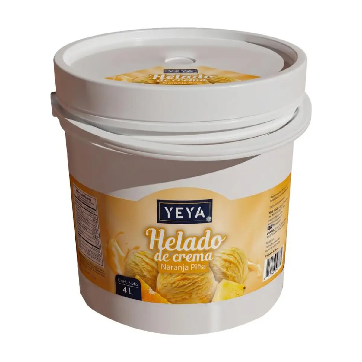 Helado de crema sabor naranja piña YEYA (4 L)