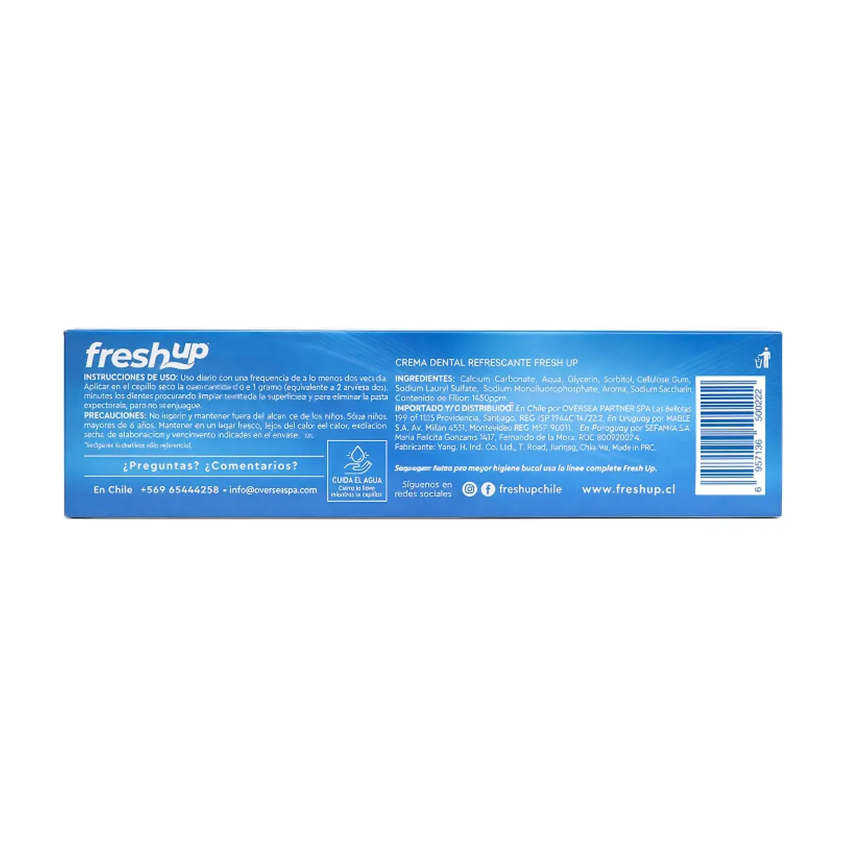 Crema dental refrescante anticaries sabor menta Fresh Up (130 g / 4.59 oz) - Thumbnail 3