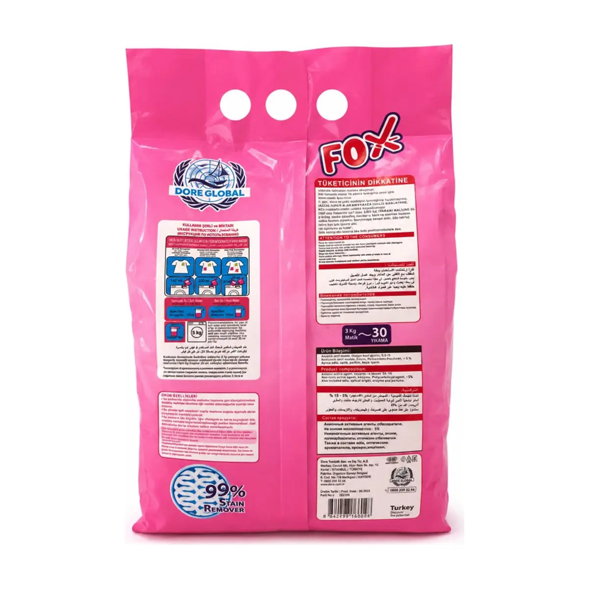 Detergente en polvo Fox (3 kg / 6.61 lb) - Thumbnail 2