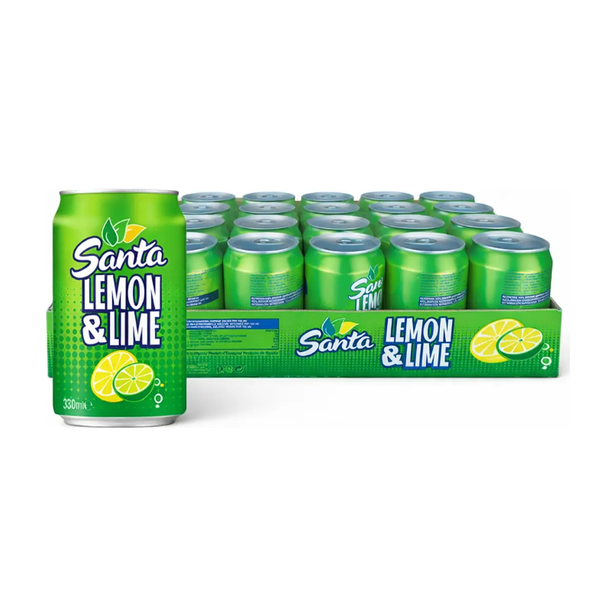 Refresco gaseado de limón y lima Santa (24 x 330 ml)