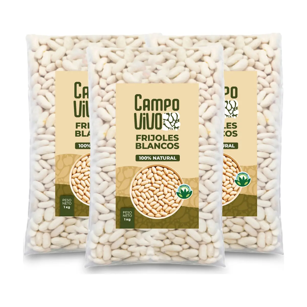 Frijoles blancos Campo Vivo (3 x 1 kg / 2.2 lb)