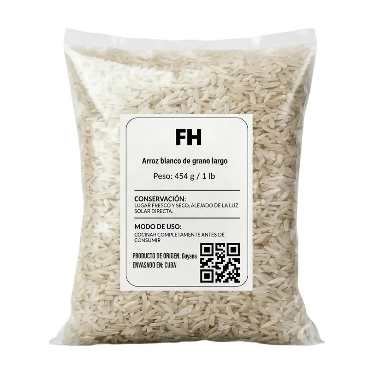 Arroz blanco de grano largo FH (454 g / 1 lb)