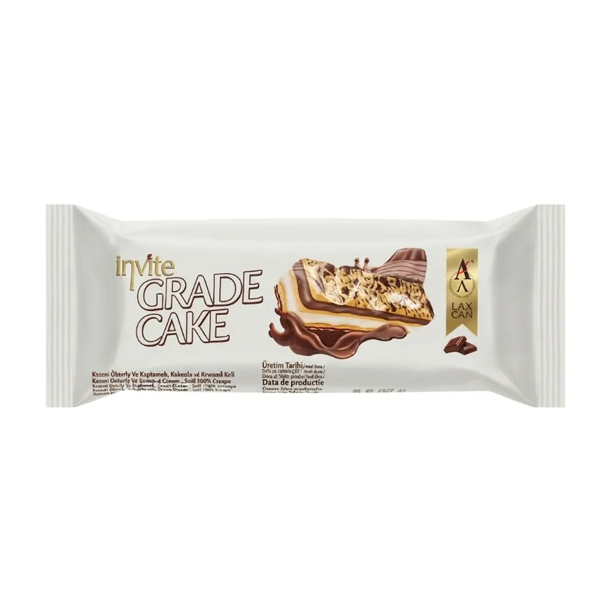 Pastel de doble crema cacao y leche decorado con cacao Grade Cake Invite Simsek (50 g / 1.76 oz)