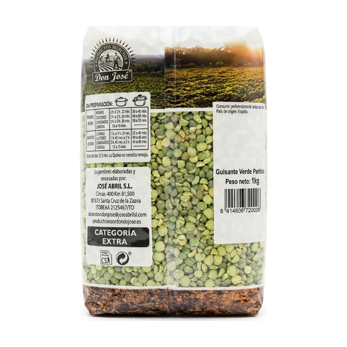 Guisantes verdes partidos - chicharos Don José (3 x 1 kg / 2.2 lb) - Miniatura 3