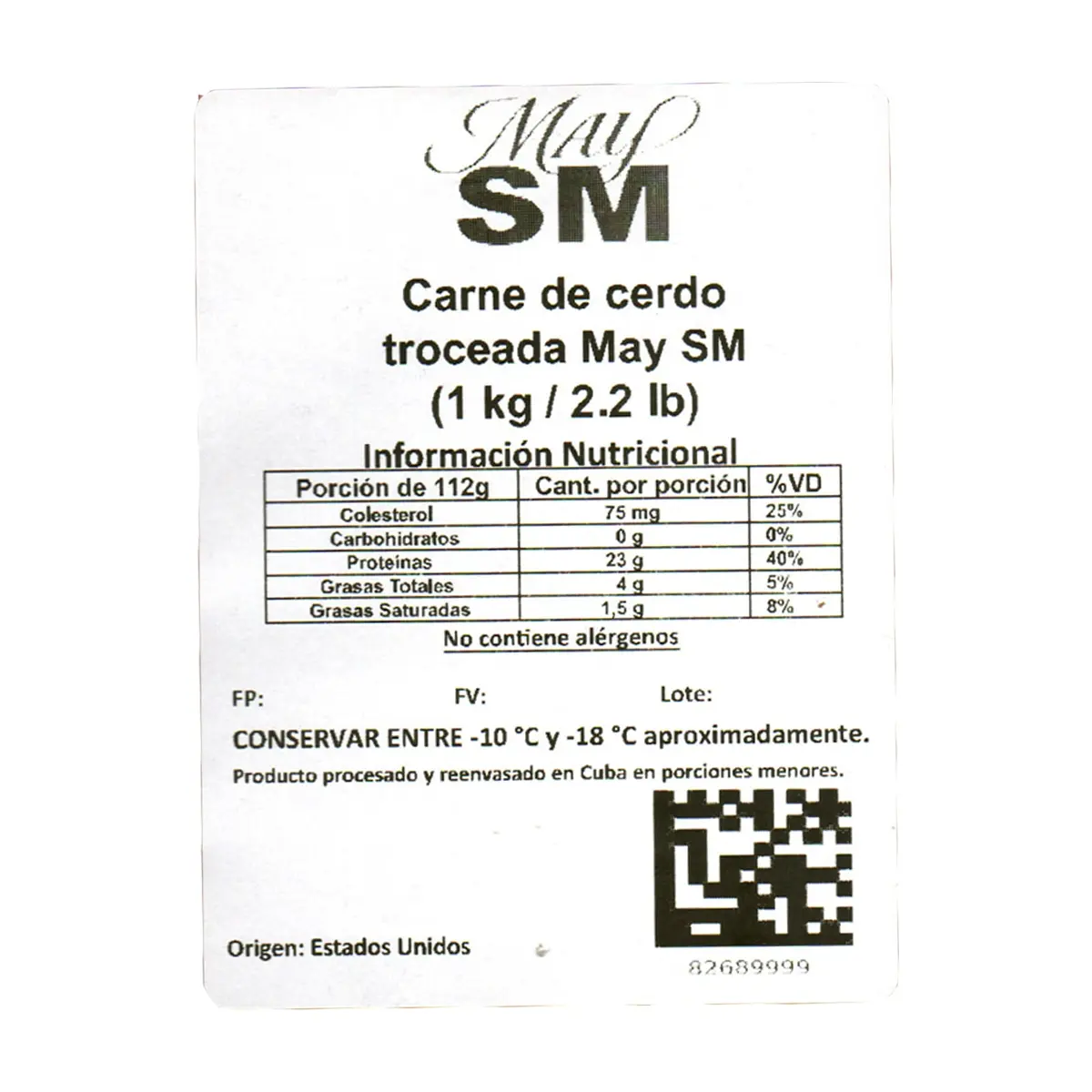 Carne de cerdo troceada May SM (1 kg / 2.2 lb) - Thumbnail 3