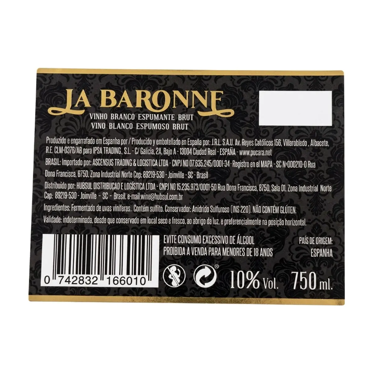 Vino blanco espumoso Brut La Baronne (750 ml) - Thumbnail 3