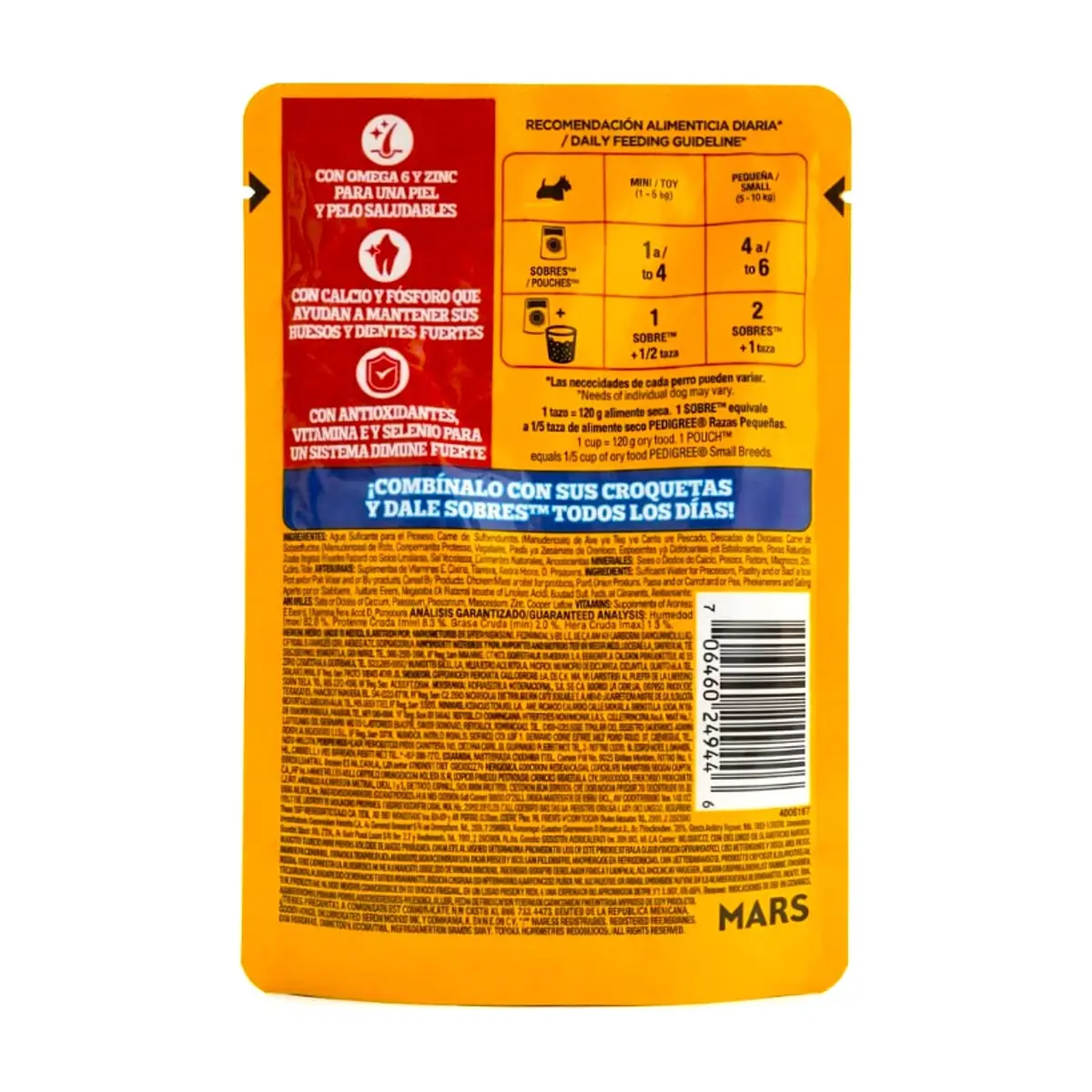 Alimento pollo y vegetales en filetes para perros razas pequeñas Pedigree (100 g / 3.52 oz) - Miniatura 6
