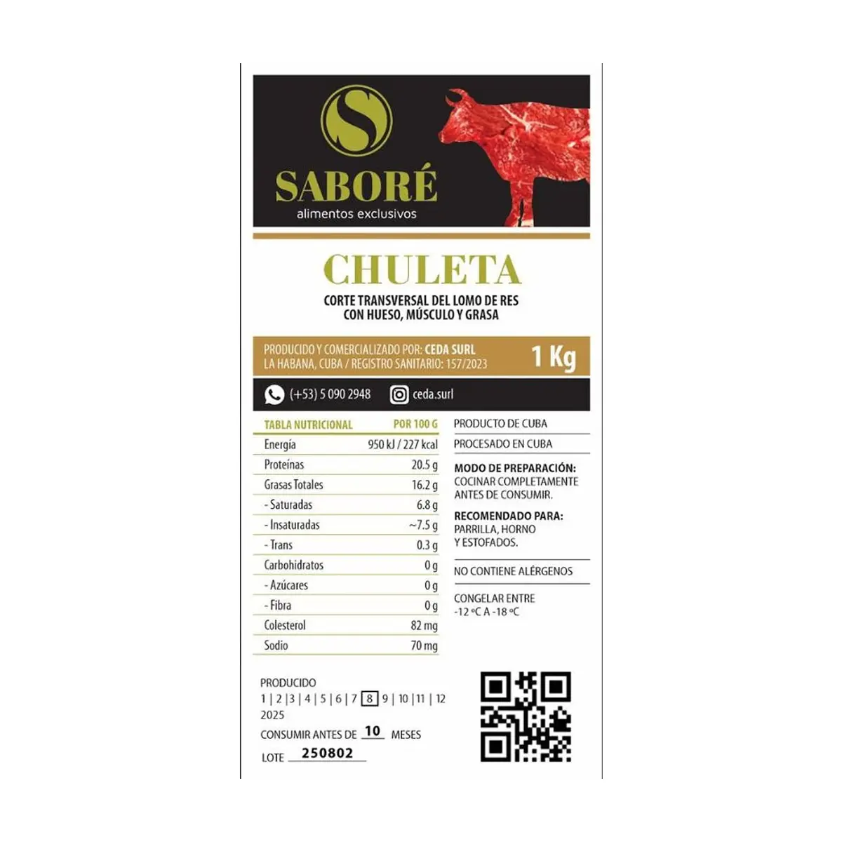 Chuleta de res con huesos Saboré (1 kg / 2.2 lb) - Thumbnail 3
