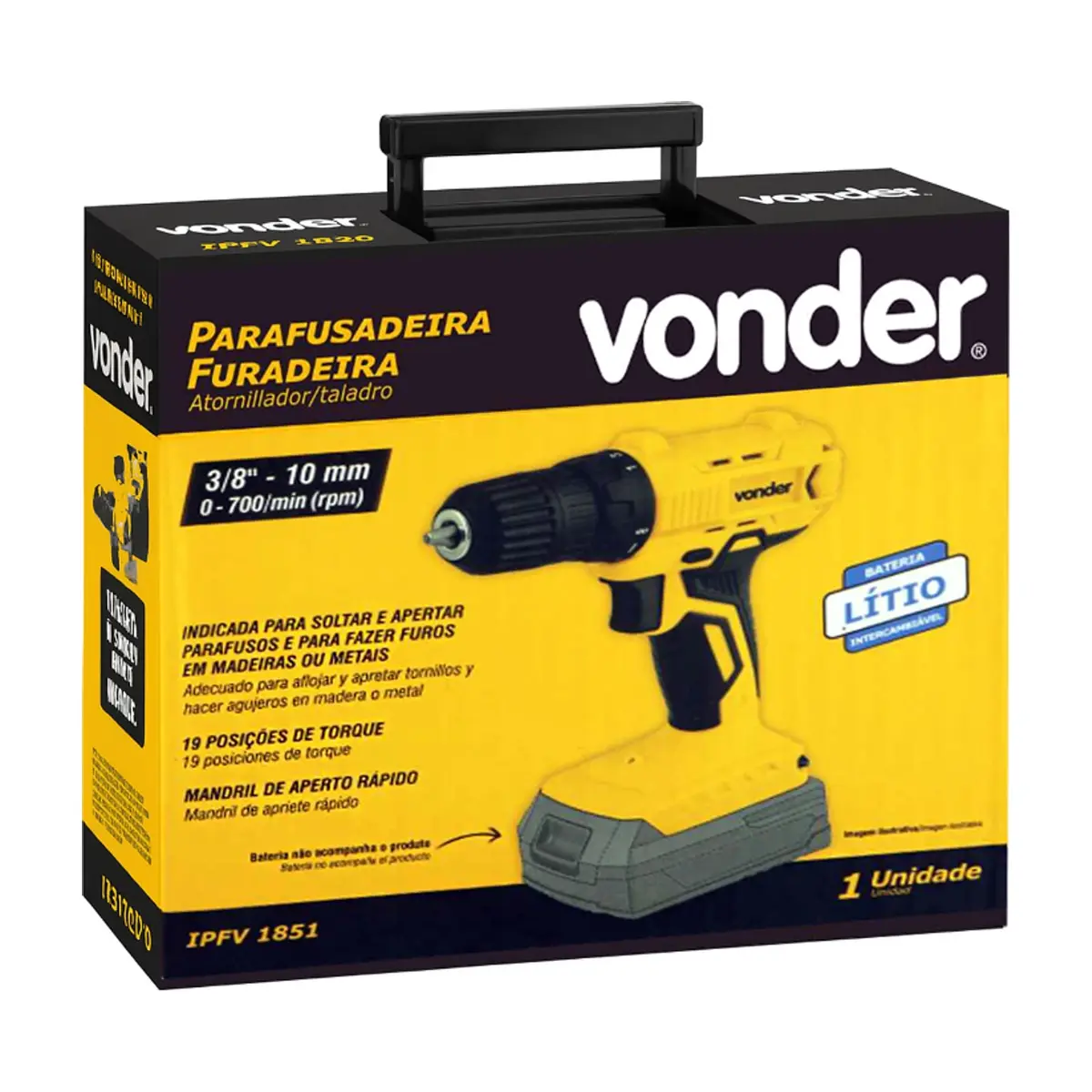 Taladro atornillador inalámbrico de 3/8'' de 18 V Vonder IPFV1851 - Thumbnail 2