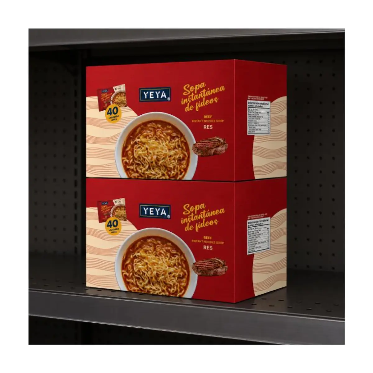 Sopa instantánea de fideos con sabor a res YEYA (40 x 75 g / 2.6 oz) - Thumbnail 4