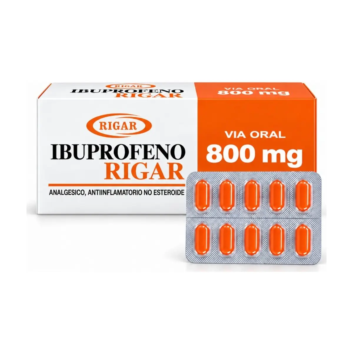 Ibuprofeno (800mg x 10 tabletas) RIGAR - Imagen 1