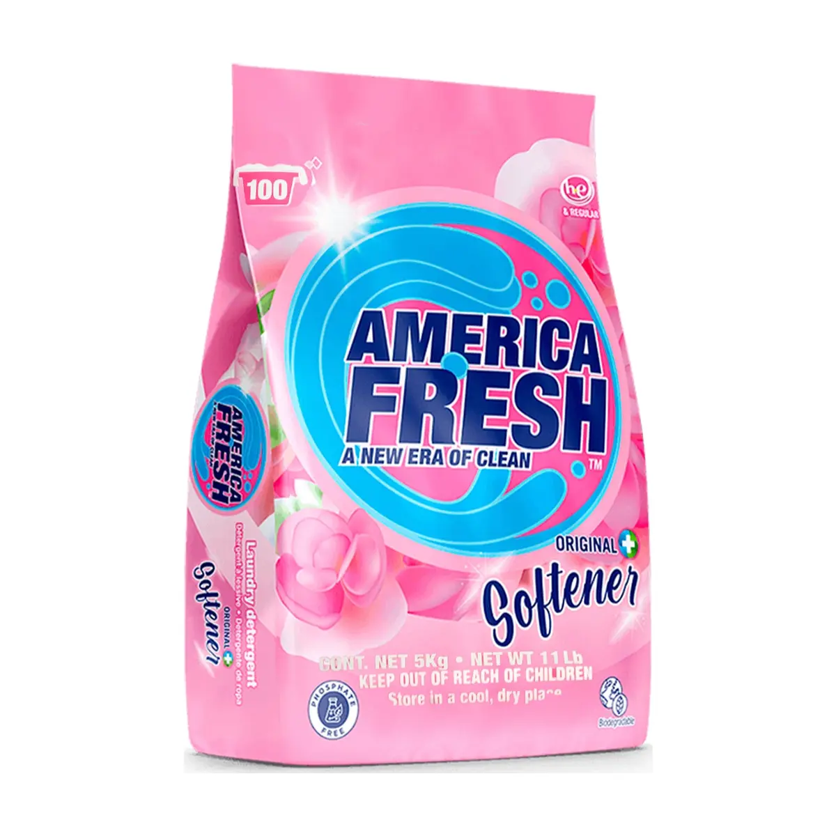 Detergente en polvo original con suavizante America Fresh (5 kg / 11 lb) - Imagen 1